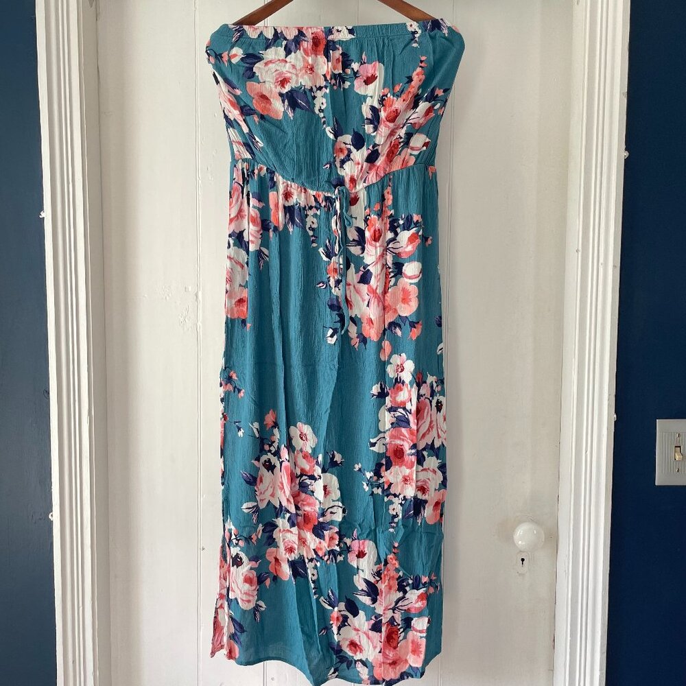 Bobeau Sleeveless Pull On Floral Dress Split Hem Lined Womens Size Medium